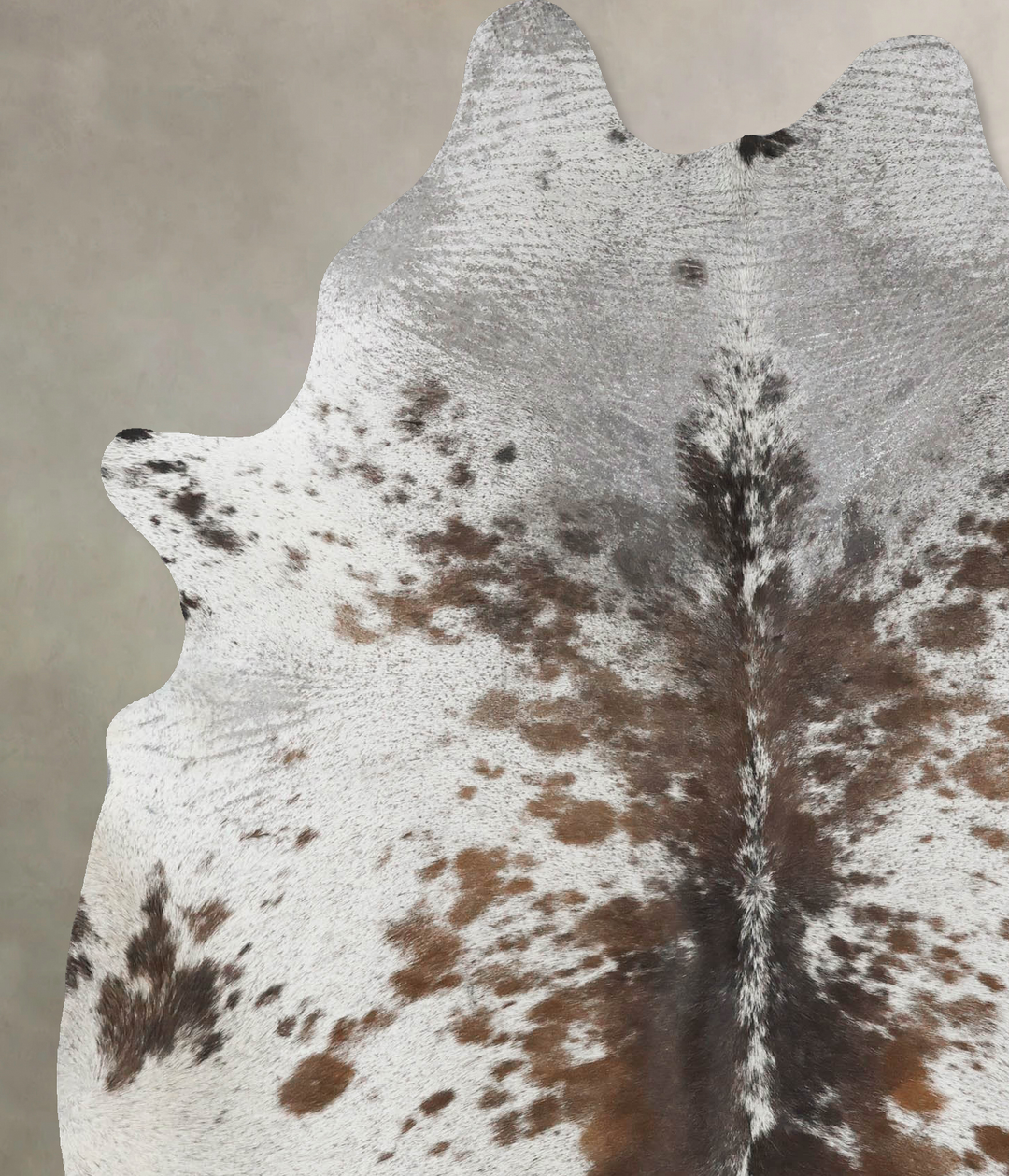 Salt and Pepper Brown X-Large Brazilian Cowhide Rug 7'4"H x 5'9"W #B17