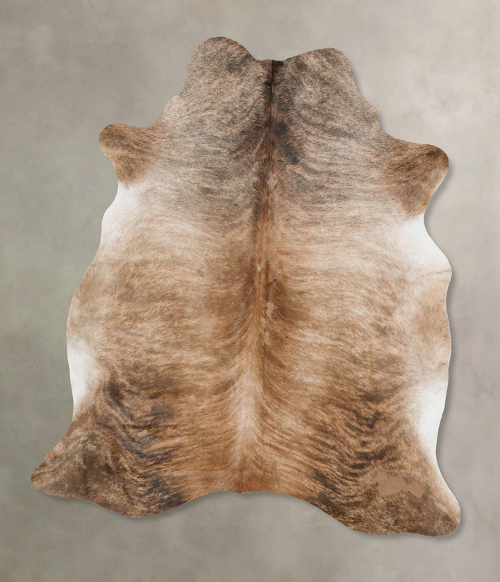 Light Brindle X-Large Brazilian Cowhide Rug 6'8"H x 6'4"W #B17346 by Hudson Hides