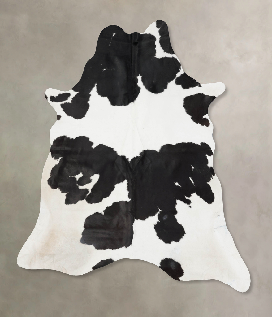 Black and White X-Large Brazilian Cowhide Rug 7'3"H x 6'4"W #B17347 by Hudson Hides