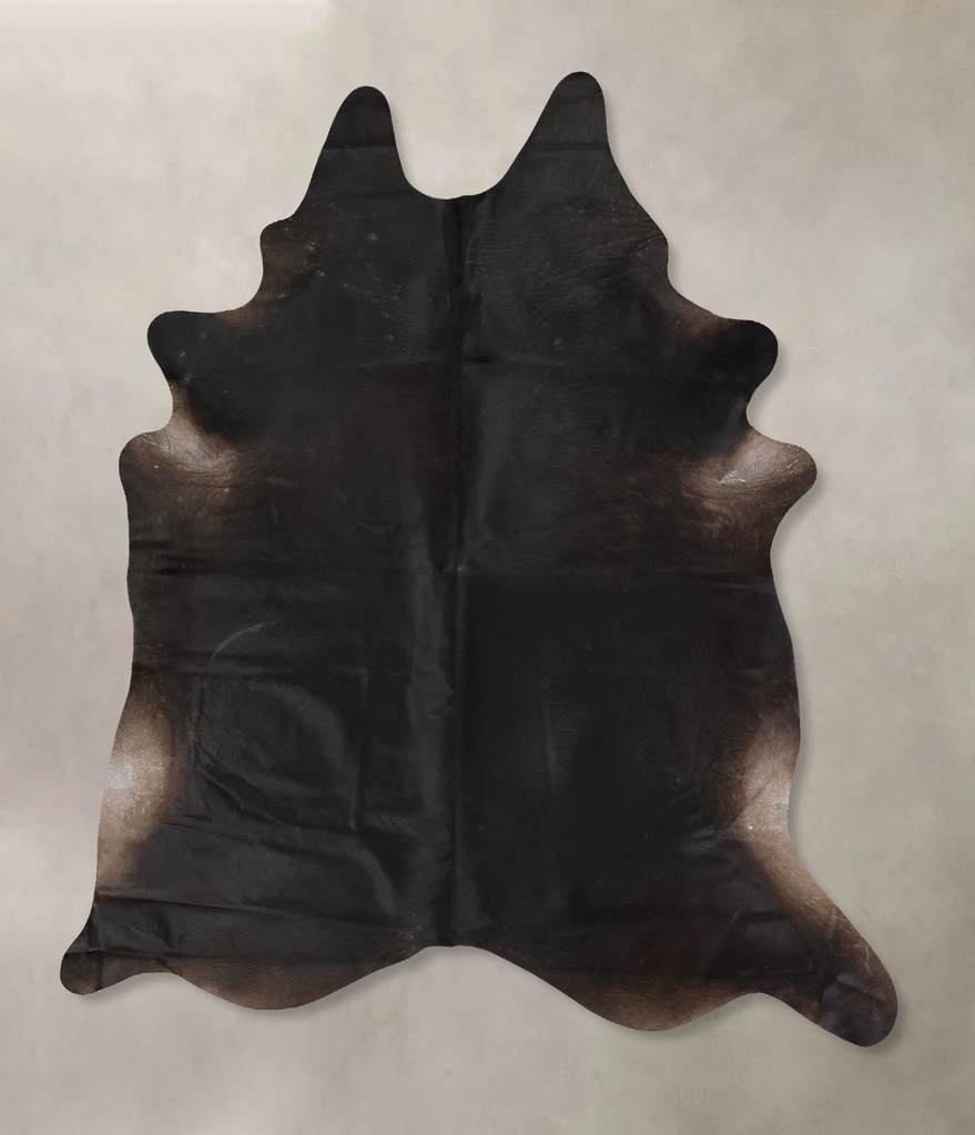 Solid Black X-Large Brazilian Cowhide Rug 7'5"H x 6'1"W #B17350 by Hudson Hides