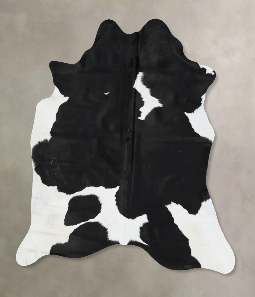 Black and White Large Brazilian Cowhide Rug 6'4"H x 5'7"W #B17351 by Hudson Hides