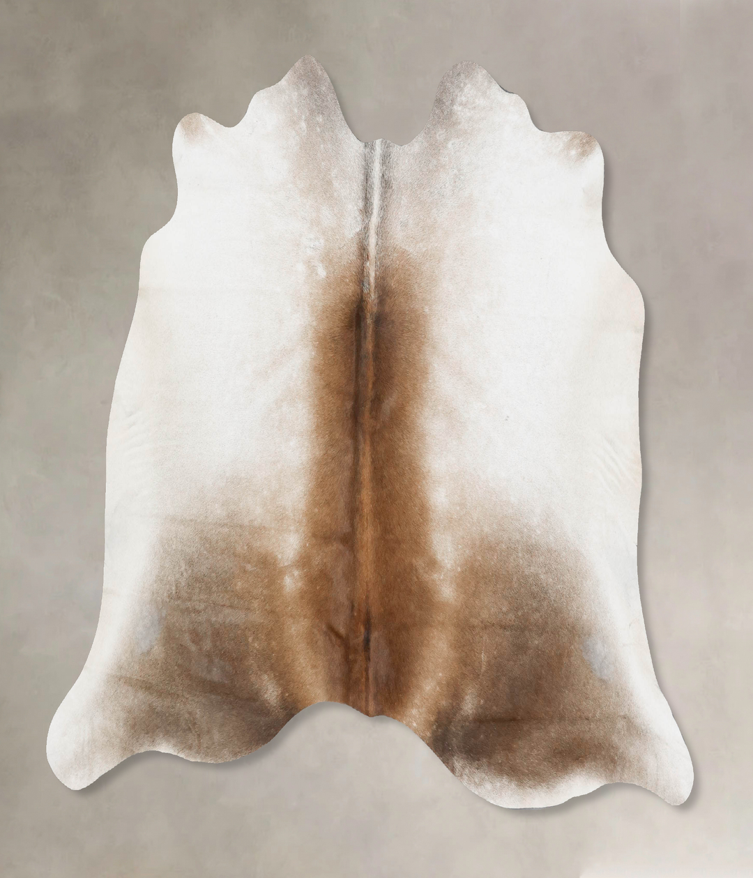 Grey with Beige Large Brazilian Cowhide Rug 5'4"H x 6'6"W #B17356 by H