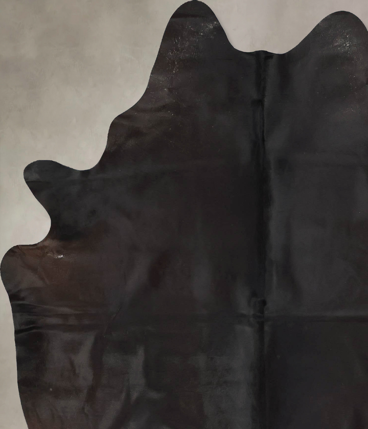 Solid Black X-Large Brazilian Cowhide Rug 7'8"H x 5'10"W #B17367 by Hudson Hides