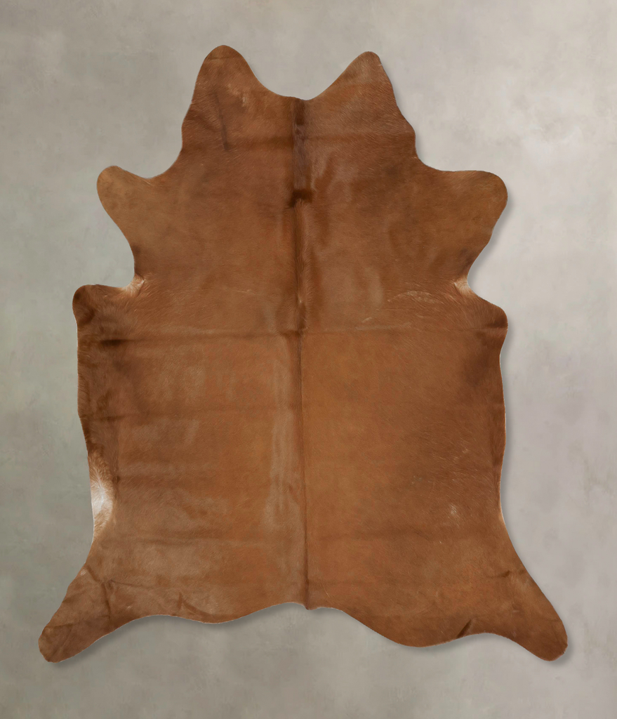 Solid Brown X-Large Brazilian Cowhide Rug 7'0"H x 6'6"W #B17376 by Hudson Hides