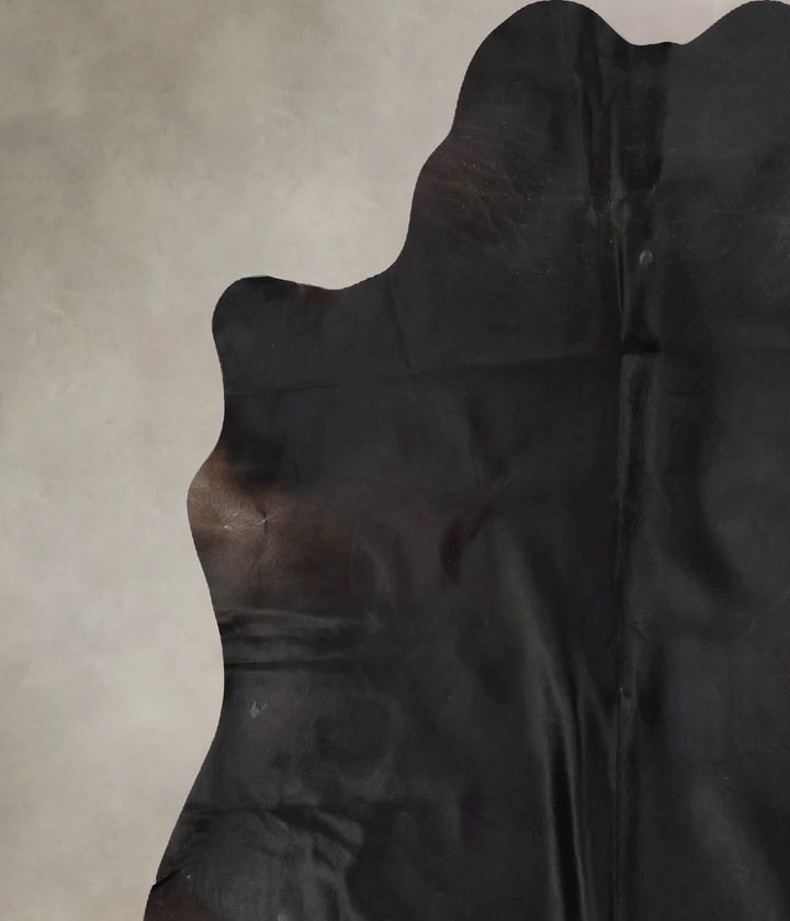 Solid Black X-Large Brazilian Cowhide Rug 6'11"H x 6'6"W #B17377 by Hudson Hides