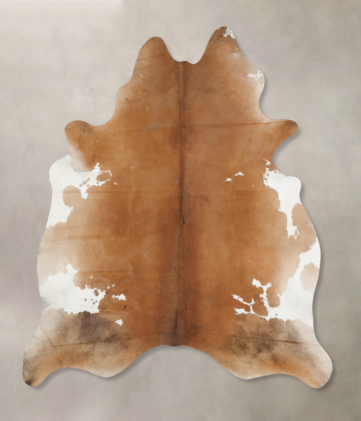 Brown and White Regular XX-Large Brazilian Cowhide Rug 7'9"H x 6'9"W #B17380 by Hudson Hides
