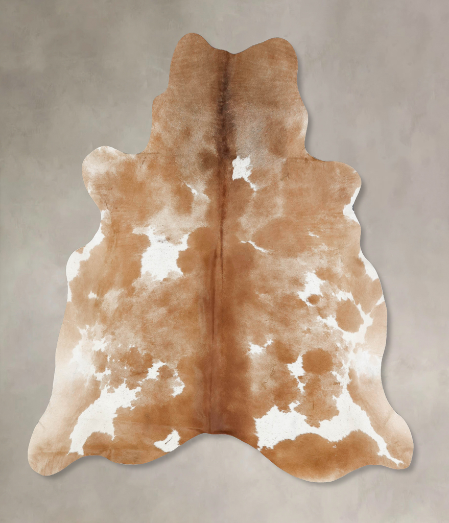 Brown and White X-Large Brazilian Cowhide Rug 6'8"H x 6'4"W #B17385 by Hudson Hides