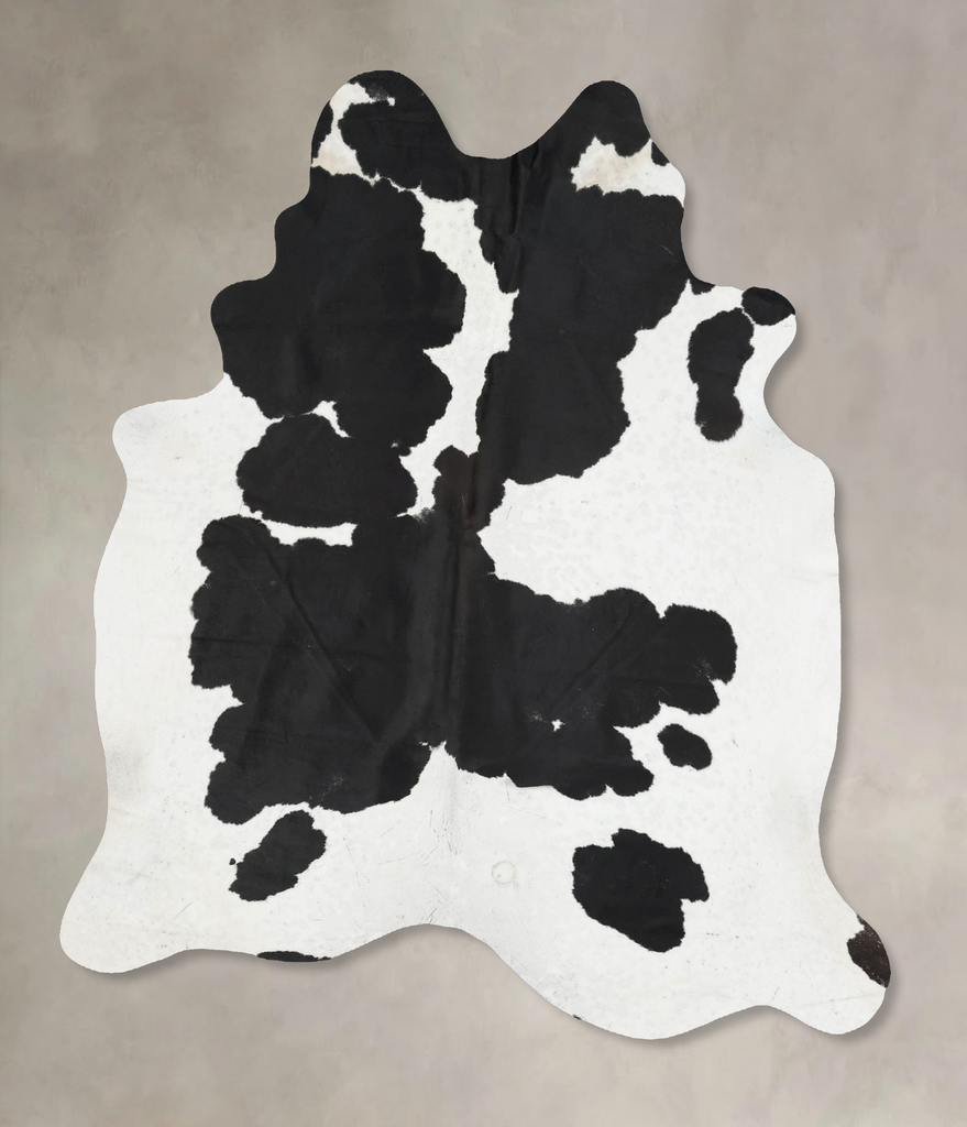 Black and White X-Large Brazilian Cowhide Rug 7'3"H x 6'0"W #B17389 by Hudson Hides