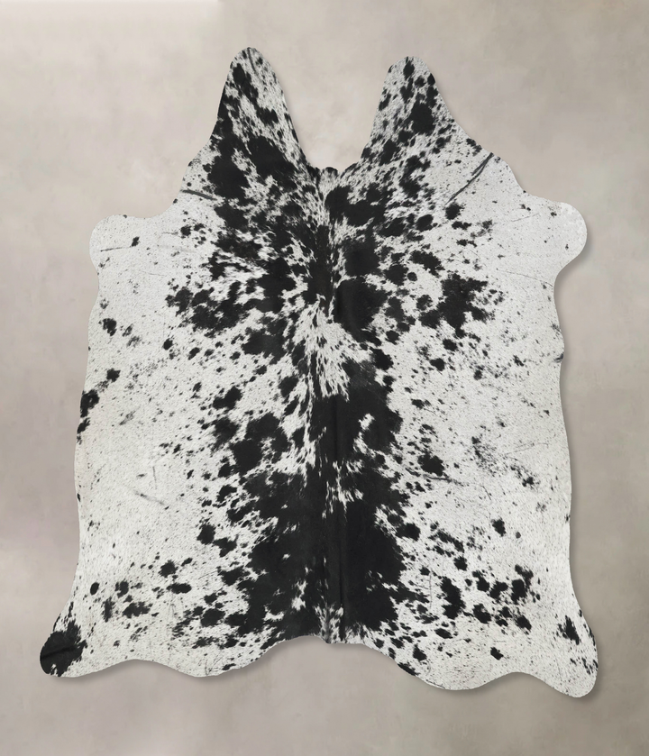 Salt and Pepper Black Large Brazilian Cowhide Rug 5'11"H x 6'1"W #B17397 by Hudson Hides