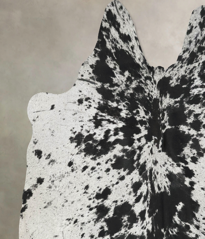 Salt and Pepper Black Large Brazilian Cowhide Rug 5'11"H x 6'1"W #B17397 by Hudson Hides
