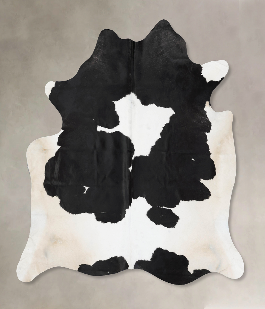 Black and White X-Large Brazilian Cowhide Rug 6'9"H x 6'6"W #B17401 by Hudson Hides