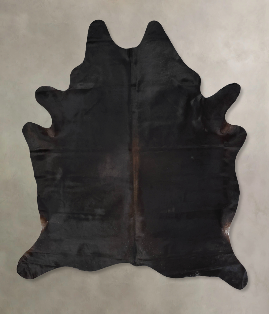 Solid Black XX-Large Brazilian Cowhide Rug 8'1"H x 6'3"W #B17404 by Hudson Hides