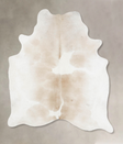 Beige and White X-Large Brazilian Cowhide Rug 7'9"H x 6'2"W #B17409 by Hudson Hides