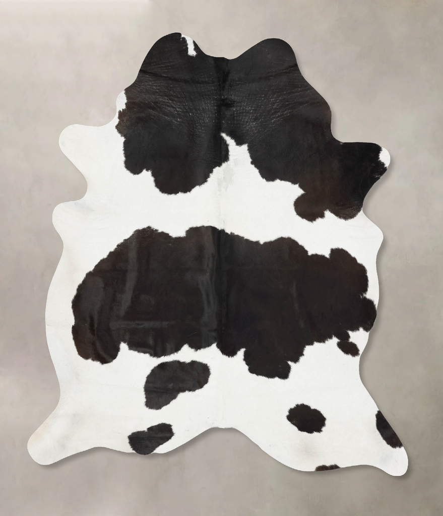 Black and White X-Large Brazilian Cowhide Rug 7'5"H x 6'1"W #B17414 by Hudson Hides