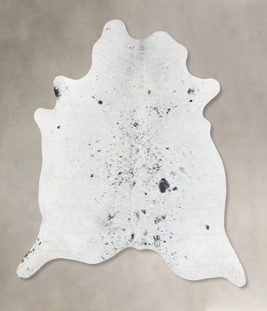 Salt and Pepper Black XX-Large Brazilian Cowhide Rug 8'1"H x 6'8"W #B17416 by Hudson Hides