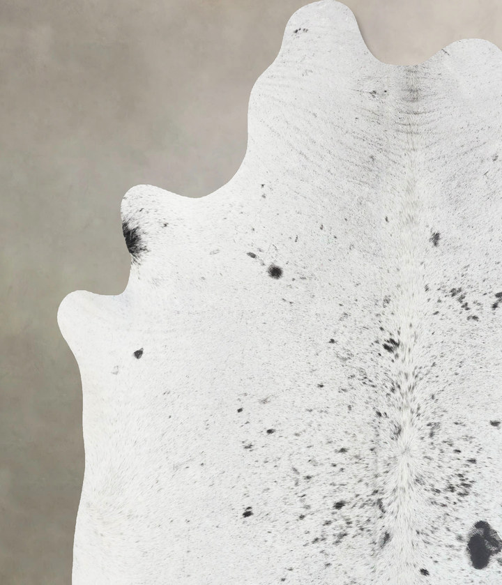 Salt and Pepper Black XX-Large Brazilian Cowhide Rug 8'1"H x 6'8"W #B17416 by Hudson Hides