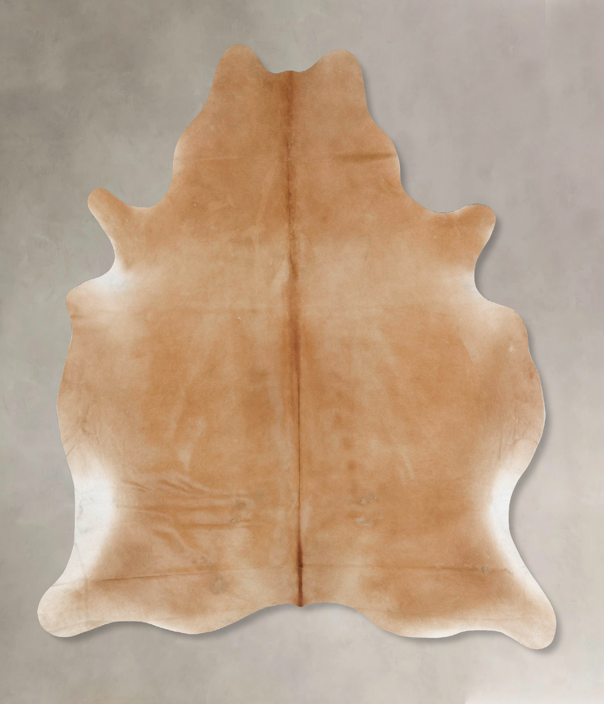 Beige X-Large Brazilian Cowhide Rug 7'2"H x 6'1"W #B17420 by Hudson Hides
