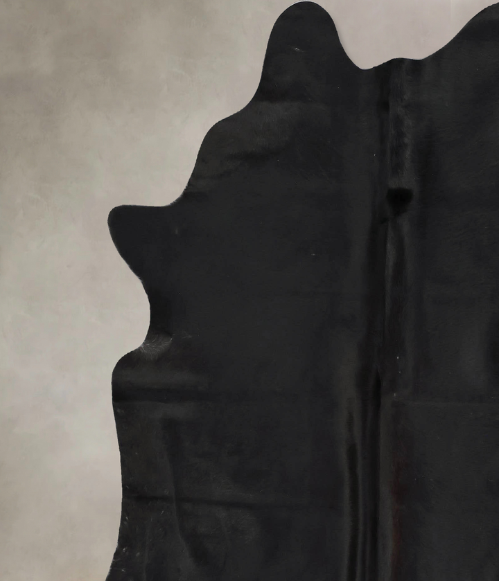 Solid Black X-Large Brazilian Cowhide Rug 6'11"H x 6'3"W #B17424 by Hudson Hides