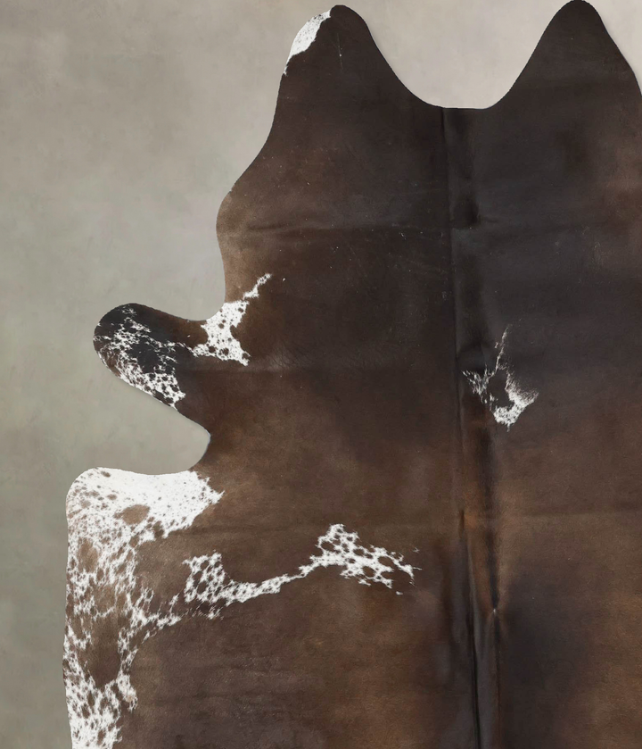 Chocolate and White X-Large Brazilian Cowhide Rug 7'5"H x 6'1"W #B17432 by Hudson Hides