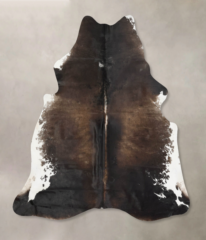 Chocolate and White X-Large Brazilian Cowhide Rug 7'3"H x 6'2"W #B17434 by Hudson Hides