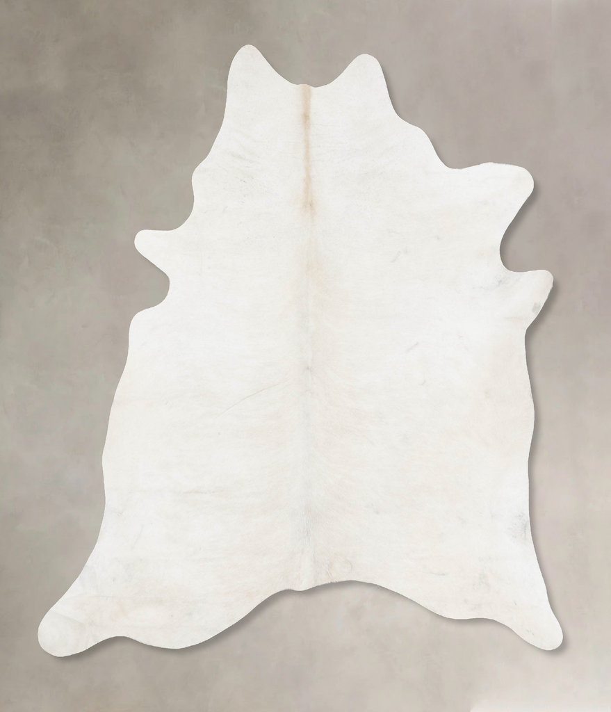 Ivory with Beige X-Large Brazilian Cowhide Rug 7'3"H x 6'5"W #B17436 by Hudson Hides