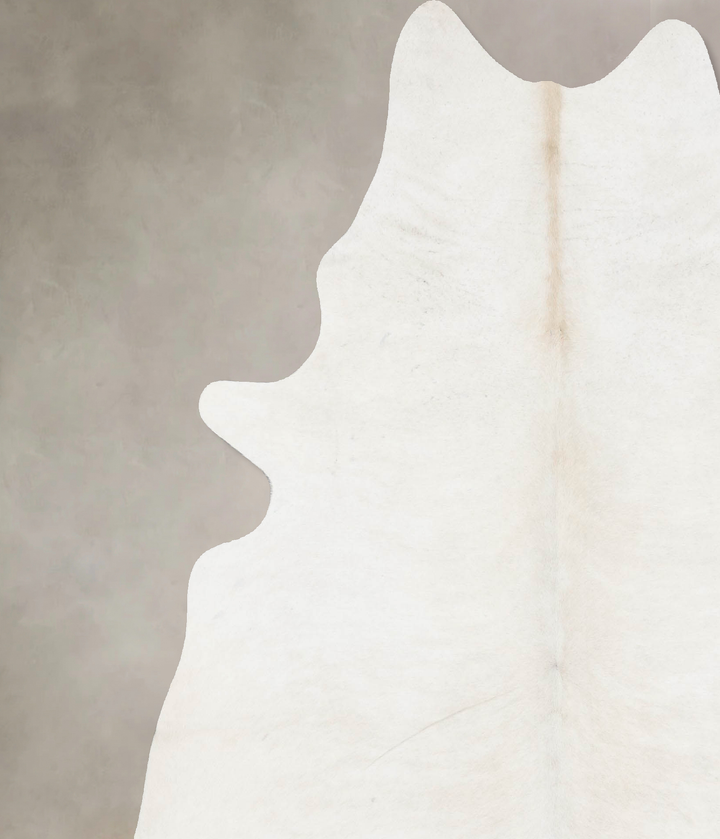 Ivory with Beige X-Large Brazilian Cowhide Rug 7'3"H x 6'5"W #B17436 by Hudson Hides