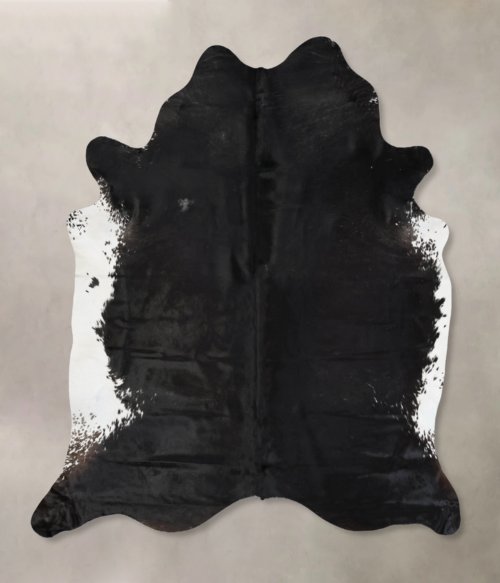 Solid Black XX-Large Brazilian Cowhide Rug 7'10"H x 7'0"W #B17441 by Hudson Hides