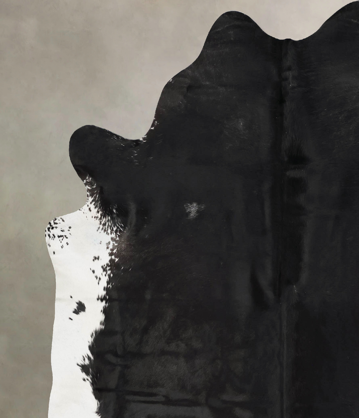 Solid Black XX-Large Brazilian Cowhide Rug 7'10"H x 7'0"W #B17441 by Hudson Hides