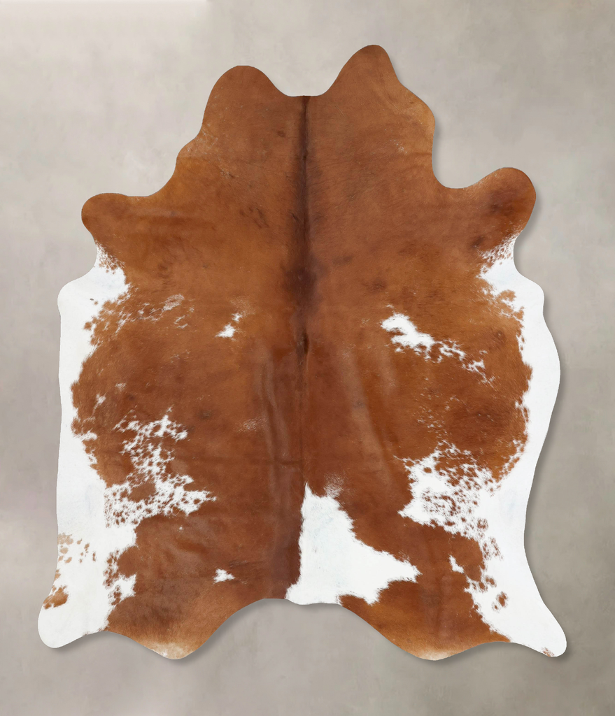 Brown and White X-Large Brazilian Cowhide Rug 7'6"H x 6'0"W #B17447 by Hudson Hides