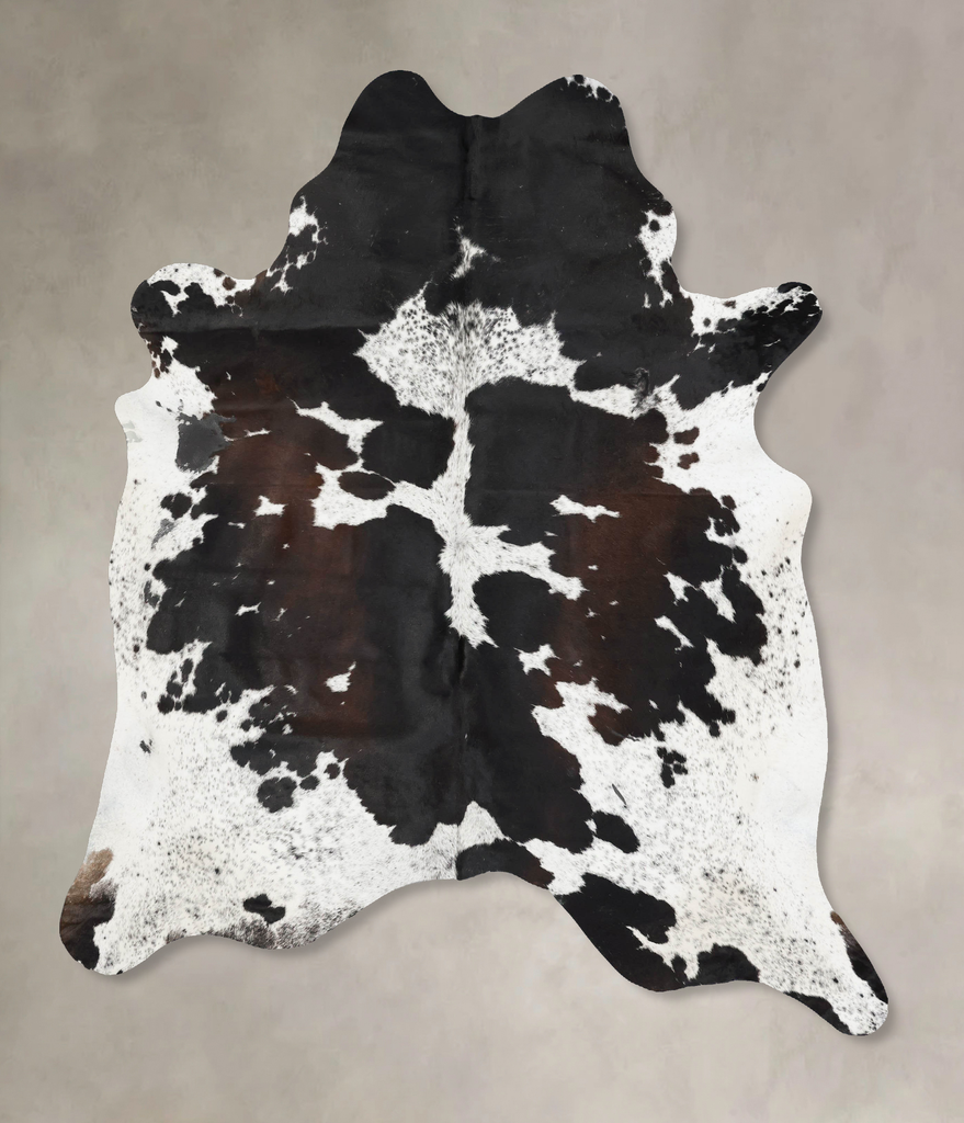 Chocolate and White X-Large Brazilian Cowhide Rug 7'11"H x 6'3"W #B17449 by Hudson Hides