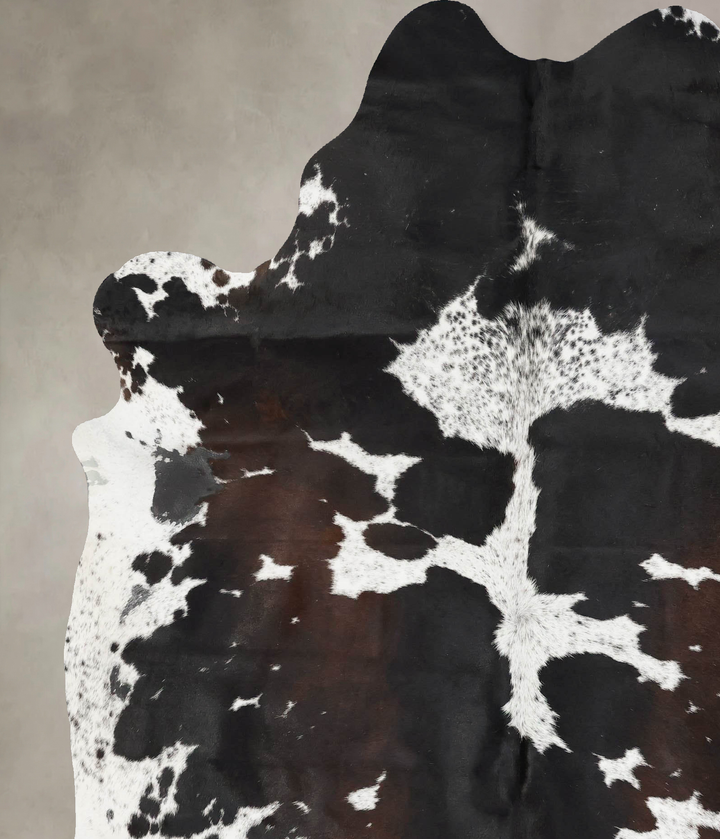 Chocolate and White X-Large Brazilian Cowhide Rug 7'11"H x 6'3"W #B17449 by Hudson Hides