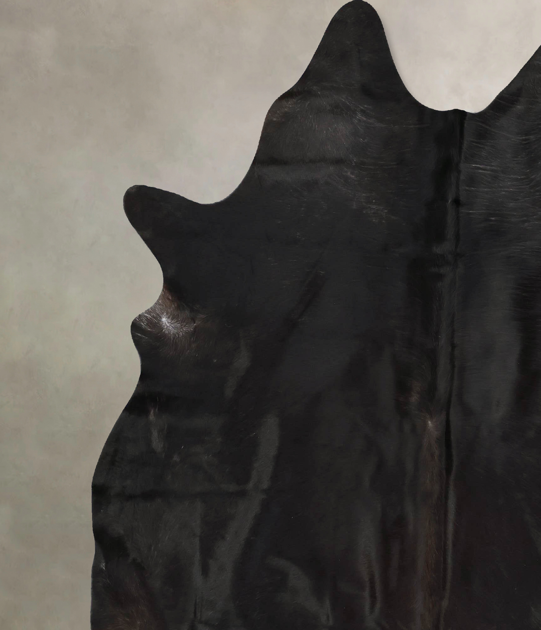 Solid Black XX-Large Brazilian Cowhide Rug 7'10"H x 6'9"W #B17452 by H