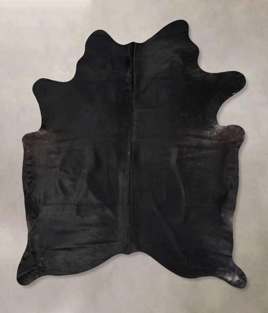Solid Black XX-Large Brazilian Cowhide Rug 8'0"H x 6'5"W #B17458 by Hudson Hides