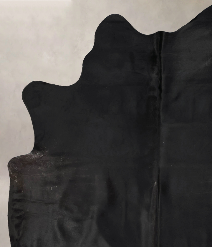 Solid Black XX-Large Brazilian Cowhide Rug 8'0"H x 6'5"W #B17458 by Hudson Hides