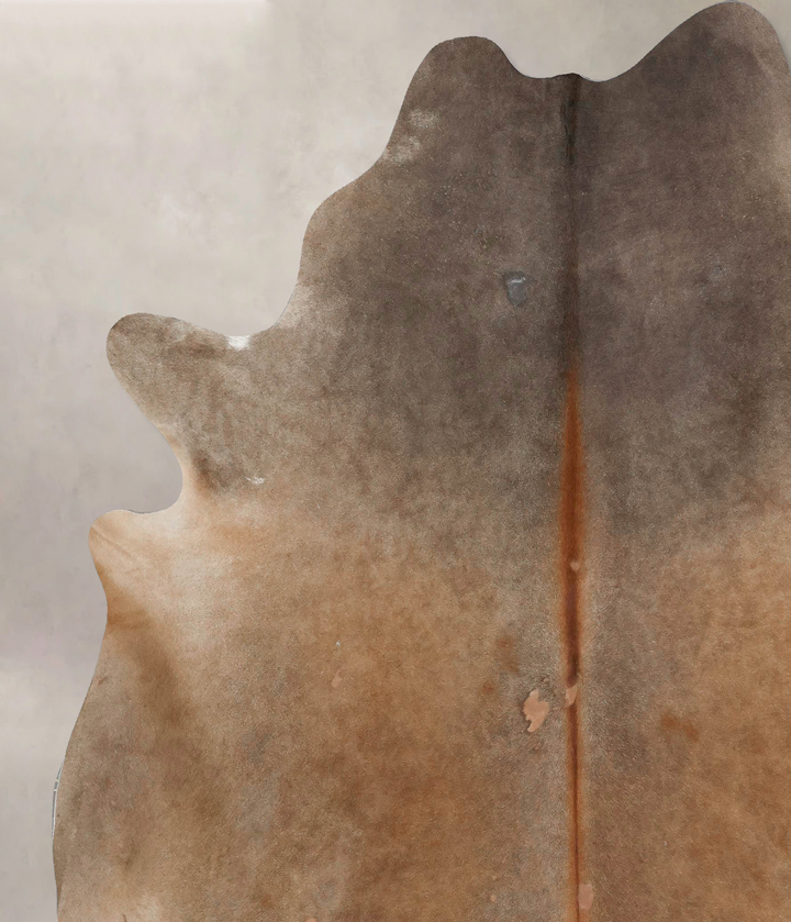 Grey with Beige XX-Large Brazilian Cowhide Rug 8'0"H x 6'11"W #B17461 by Hudson Hides