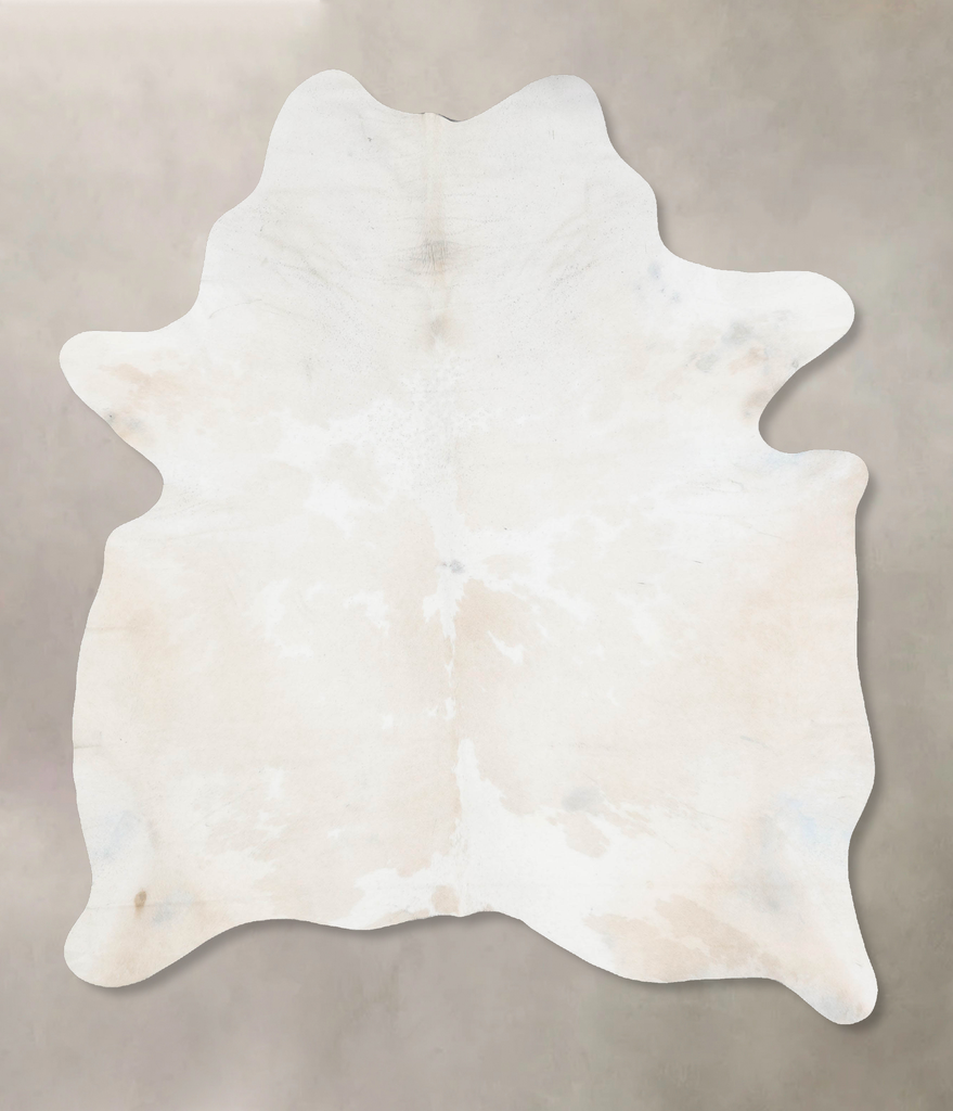 Ivory with Beige X-Large Brazilian Cowhide Rug 8'0"H x 6'0"W #B17465 by Hudson Hides
