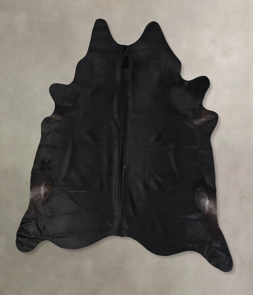 Solid Black XX-Large Brazilian Cowhide Rug 8'3"H x 7'0"W #B17468 by Hudson Hides