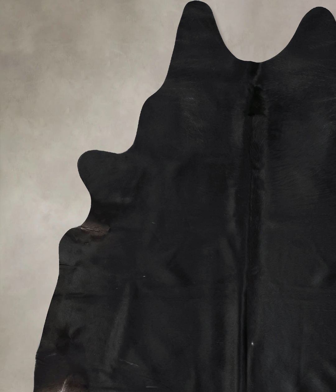 Solid Black XX-Large Brazilian Cowhide Rug 8'3"H x 7'0"W #B17468 by Hu