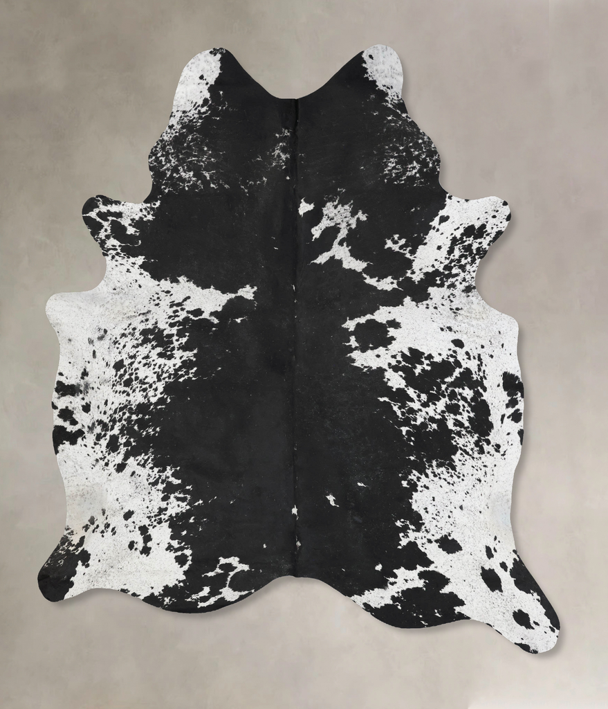 Salt and Pepper Black XX-Large Brazilian Cowhide Rug 8'6"H x 6'7"W #B17471 by Hudson Hides