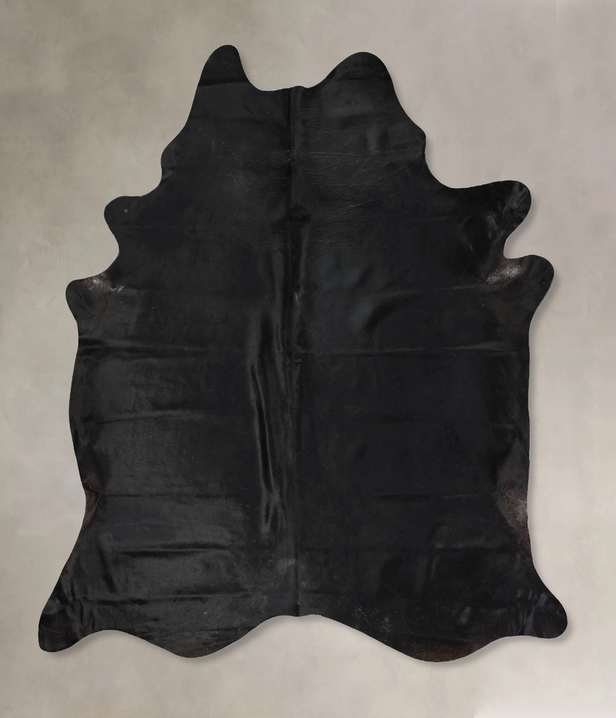 Solid Black XX-Large Brazilian Cowhide Rug 8'2"H x 6'10"W #B17479 by Hudson Hides