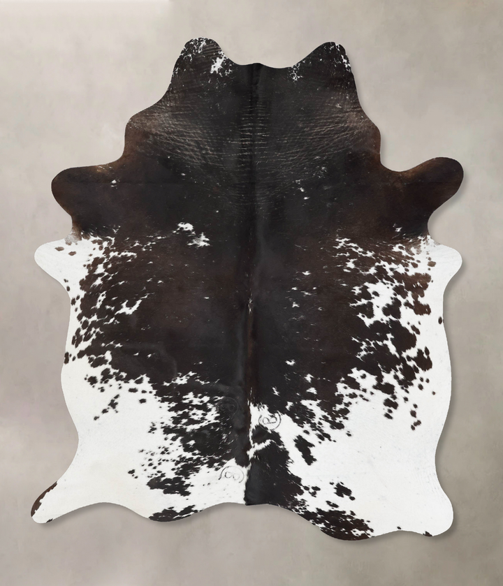 Chocolate and White X-Large Brazilian Cowhide Rug 7'7"H x 5'10"W #B17480 by Hudson Hides