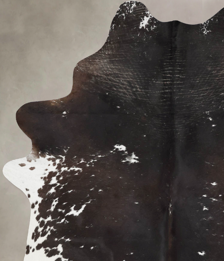 Chocolate and White X-Large Brazilian Cowhide Rug 7'7"H x 5'10"W #B17480 by Hudson Hides