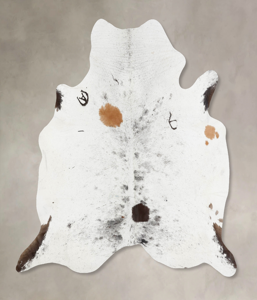 Salt and Pepper Black XX-Large Brazilian Cowhide Rug 7'7"H x 6'11"W #B17487 by Hudson Hides
