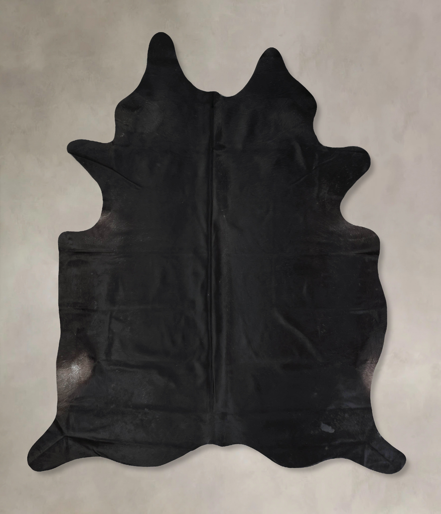 Solid Black XX-Large Brazilian Cowhide Rug 9'0"H x 7'5"W #B17489 by Hudson Hides