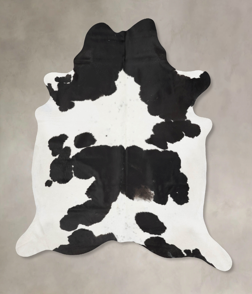 Black and White XX-Large Brazilian Cowhide Rug 8'1"H x 6'10"W #B17494 by Hudson Hides