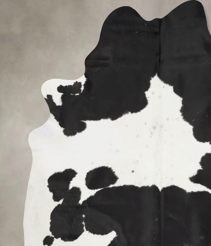 Black and White XX-Large Brazilian Cowhide Rug 8'1"H x 6'10"W #B17494 by Hudson Hides