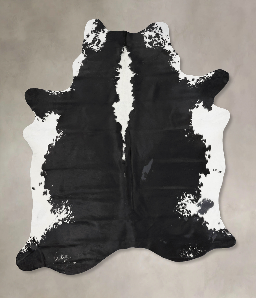 Black and White XX-Large Brazilian Cowhide Rug 7'11"H x 6'5"W #B17496 by Hudson Hides