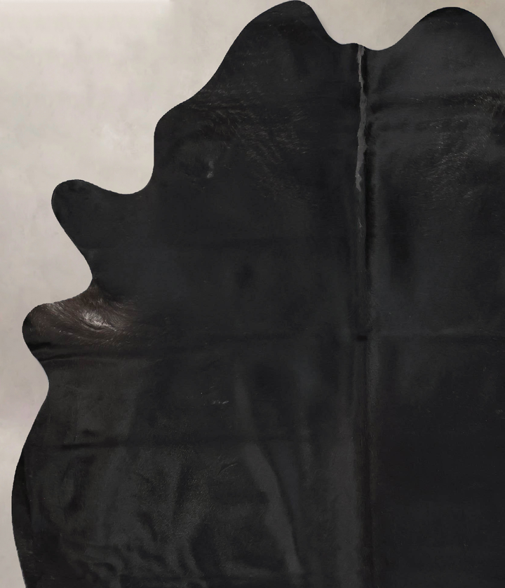 Solid Black XX-Large Brazilian Cowhide Rug 8'0"H x 6'6"W #B17499 by Hudson Hides