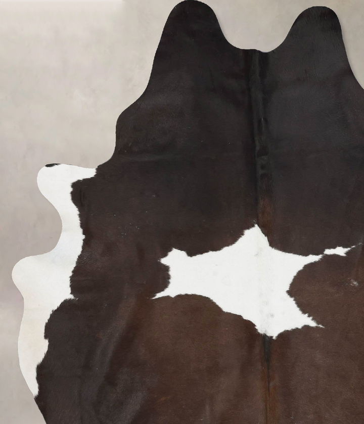 Chocolate and White X-Large Brazilian Cowhide Rug 7'10"H x 5'10"W #B17502 by Hudson Hides
