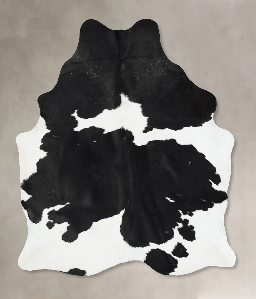Black and White Large Brazilian Cowhide Rug 7'4"H x 5'3"W #B17511 by Hudson Hides